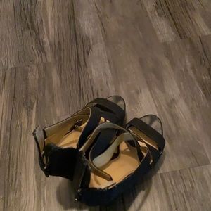 Black wedge heels